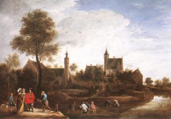 David Teniers The Younger : A View Of Het Sterckshof Near Antwerp